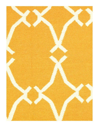 Canvello Gold color Modern Flat Weave Rug - 5' X 8' - Canvello