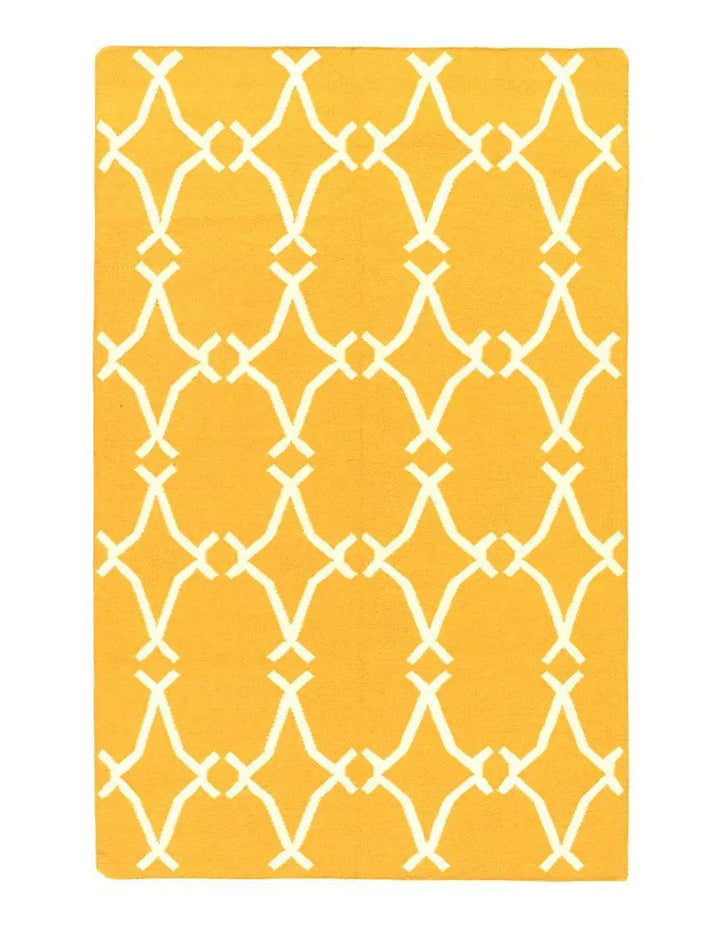 Canvello Gold color Modern Flat Weave Rug - 5' X 8'