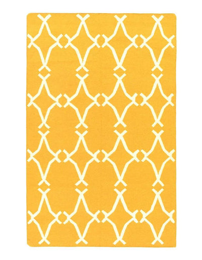 Canvello Gold color Modern Flat Weave Rug - 5' X 8' - Canvello