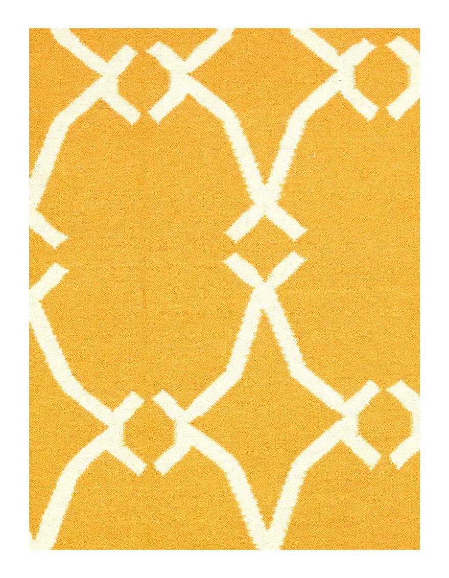 Gold color Modern Flat Weave Rug - 5' X 8'