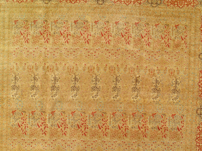 Gold Color Persian Tabriz Design rug 12'4'' X 17'11''