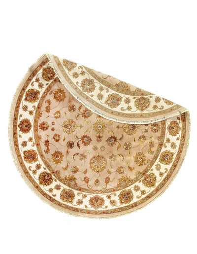 Canvello Gold Fine Agra Round Rug 8' X 8' - Canvello