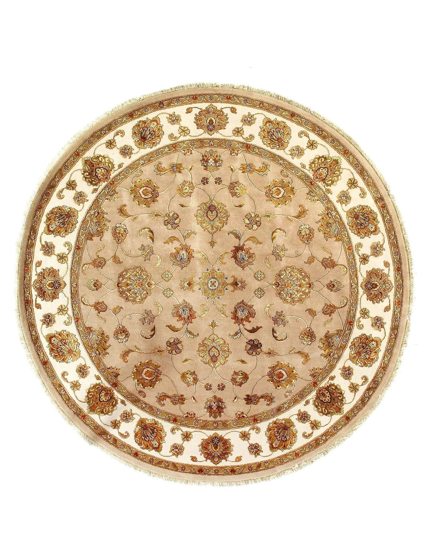 Gold Fine Agra Round Rug 8' X 8'