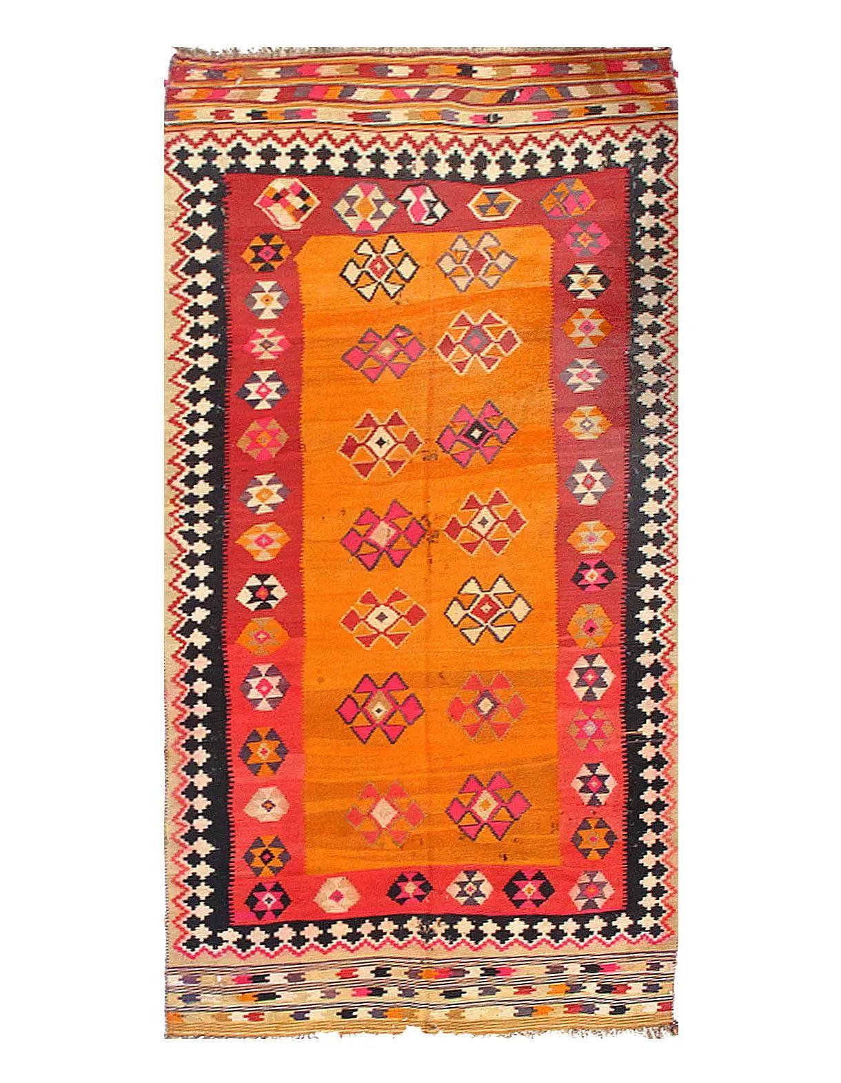 Canvello Gold Shiraz Affordable Kilim Rug - 4'7'' X 9'5'' - Canvello