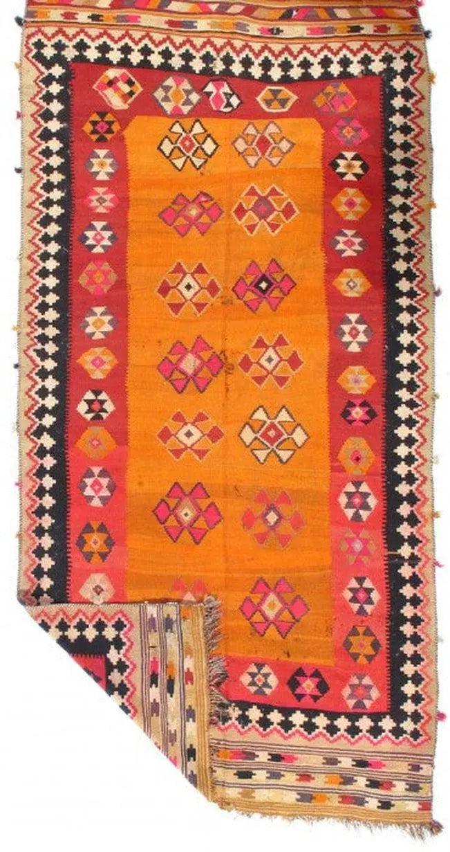 Canvello Gold Shiraz Affordable Kilim Rug - 4'7'' X 9'5'' - Canvello