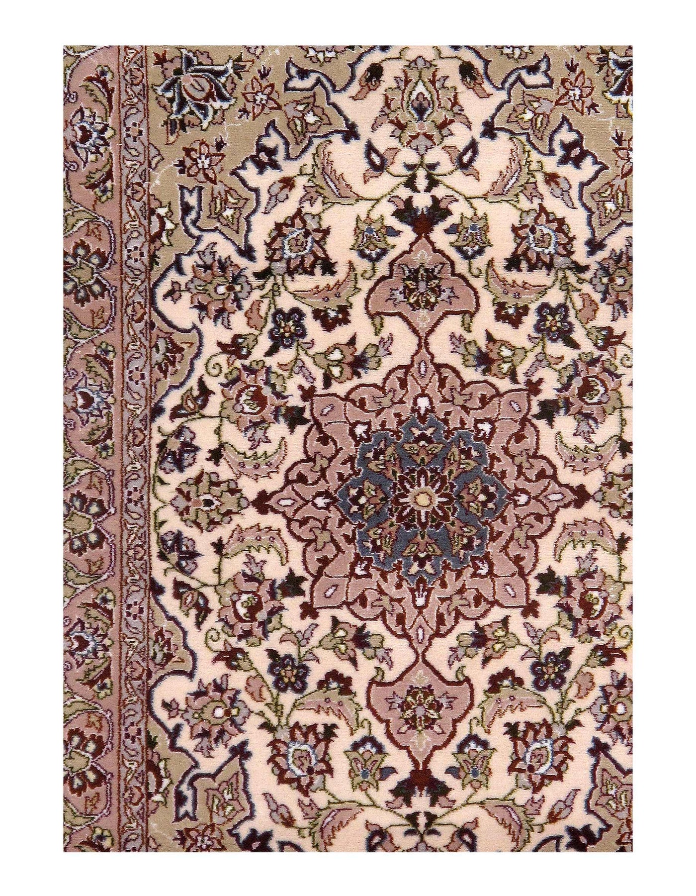 Gold Persian Isfahan Silk & Wool Rug - 2'4" X 3'5"