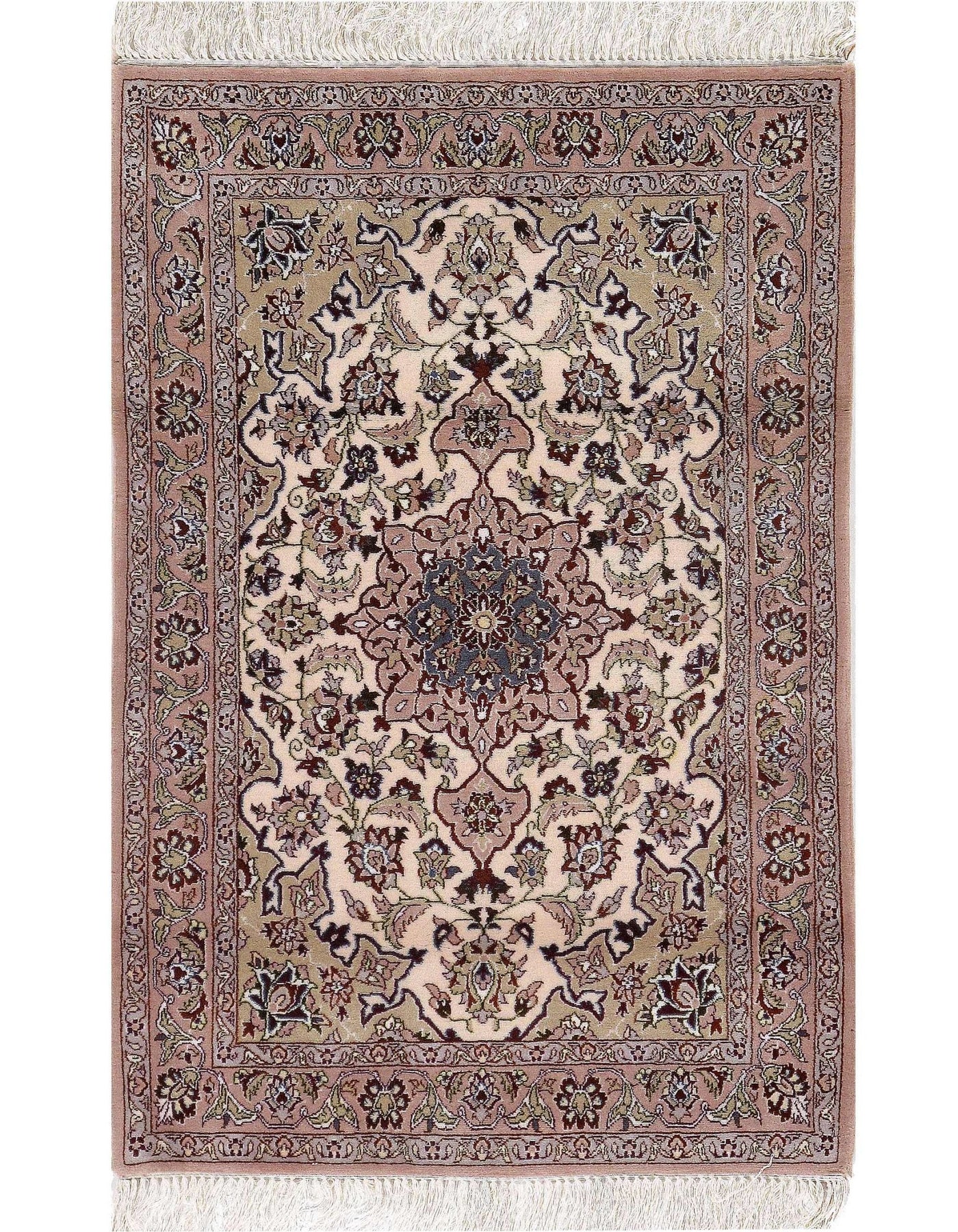 Canvello Gold Silkroad Isfahan Silk & Wool Rug - 2'4" X 3'5" - Canvello