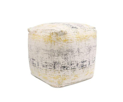 Canvello Grand Canyon Distressed Cotton Pouf (Distressed, 17" x 17" x 17") - Canvello