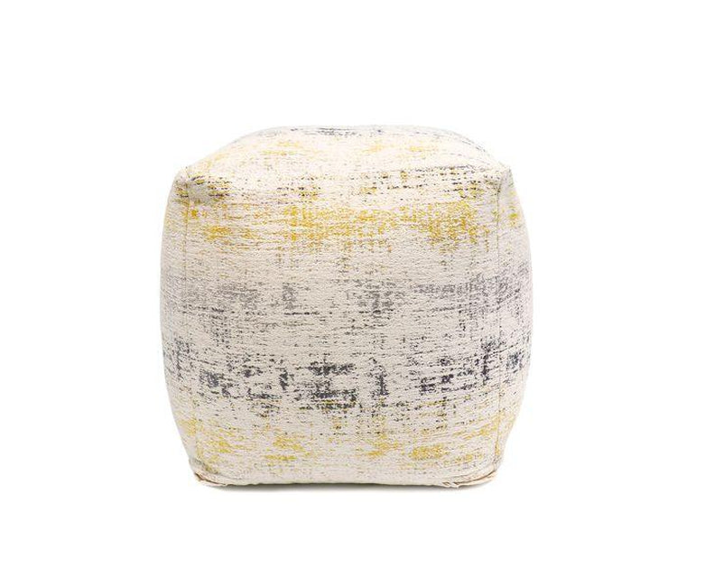 Canvello Grand Canyon Distressed Cotton Pouf (Distressed, 17" x 17" x 17")