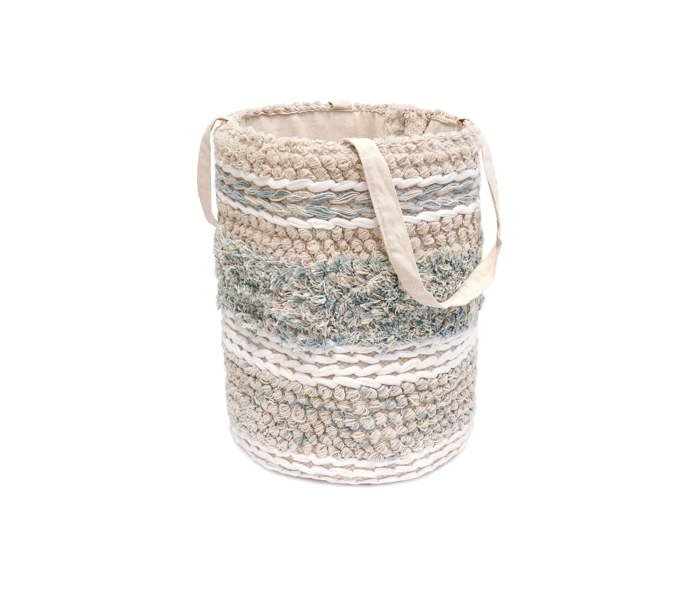 Canvello Grandcanyon 100% Cotton Braided Basket, Beige - Canvello