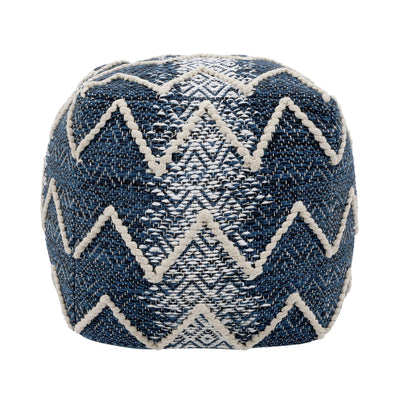 Canvello Grandcanyon 100% Cotton Pouf, Blue - Canvello