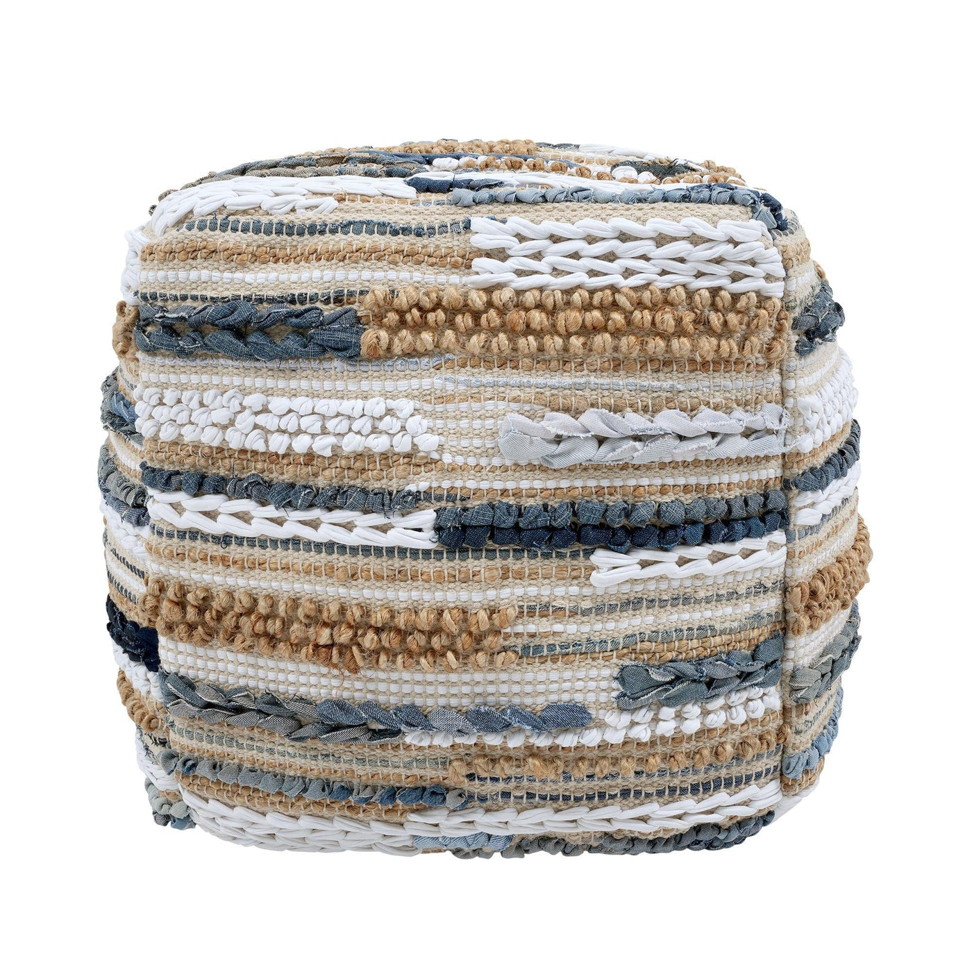 Canvello Grandcanyon Cotton Pouf Ottoman, Multicolor - Canvello