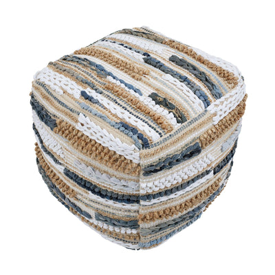 Canvello Grandcanyon Cotton Pouf Ottoman, Multicolor - Canvello