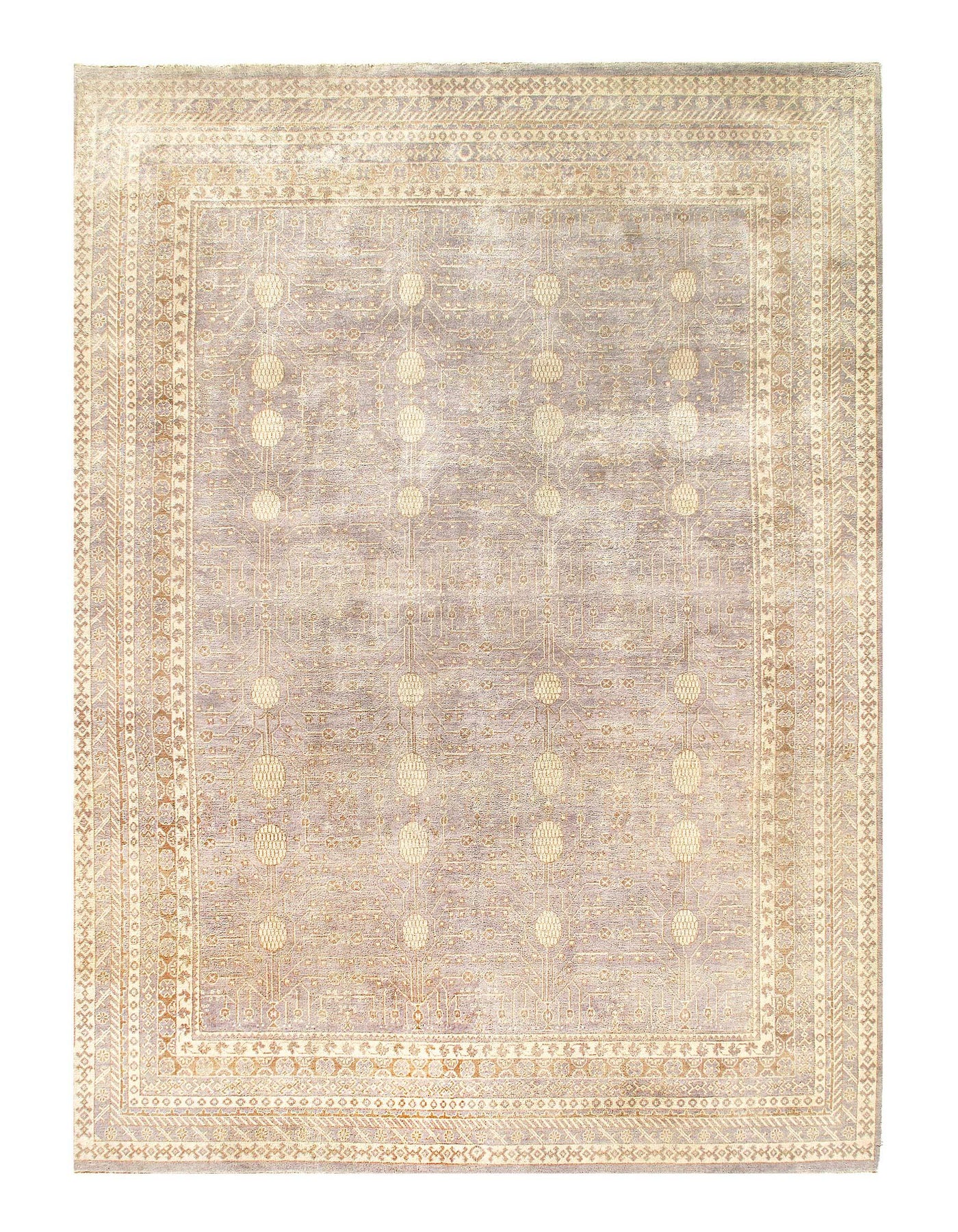 Gray Color Fine Hand Knotted khotan 7'7'' X 10'2''