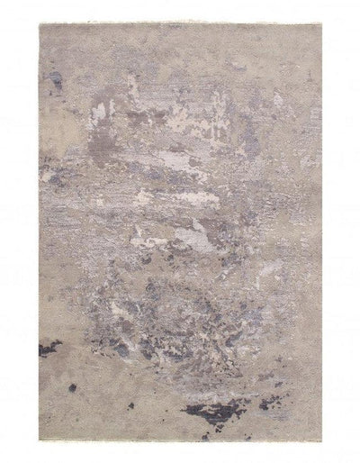 Canvello Gray Color Fine Hand Knotted Modern rug 5'5''X 8' - Canvello