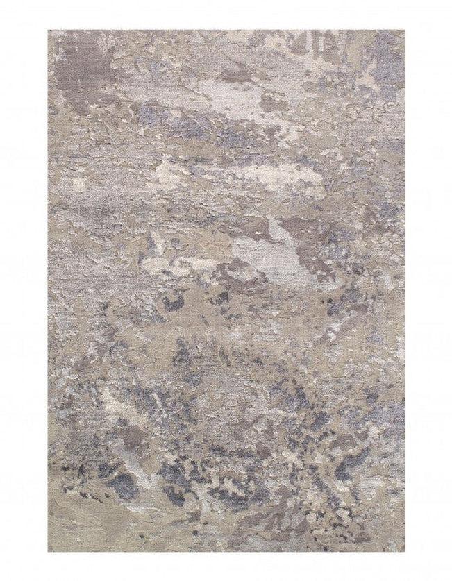 Canvello Gray Color Fine Hand Knotted Modern rug 5'5''X 8' - Canvello