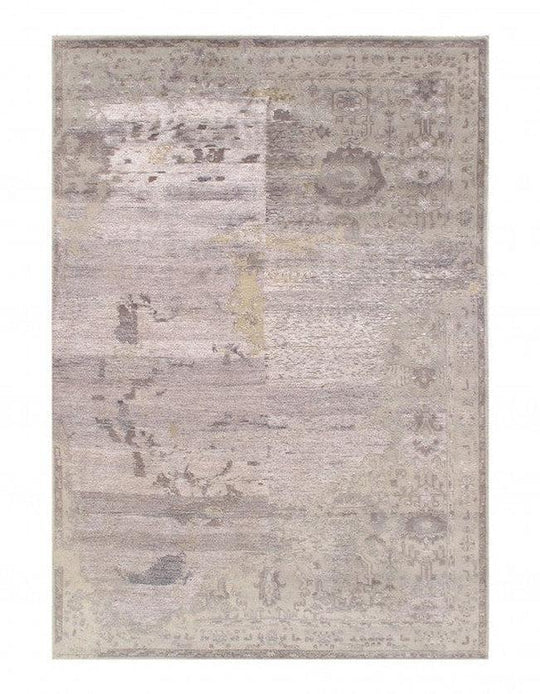 Canvello 灰色精細手工打結現代地毯 5'6'' X 8'