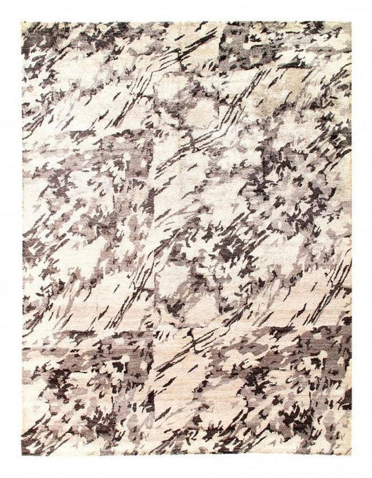 Canvello 灰色精美手工打結現代地毯 9' X 12'
