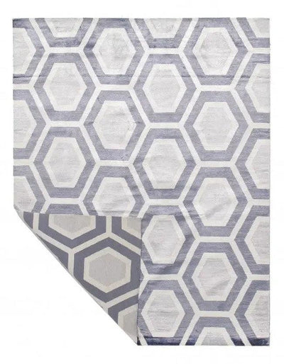 Canvello Gray Color Fine Hand Knotted Modern Rug - 9' X 12' - Canvello