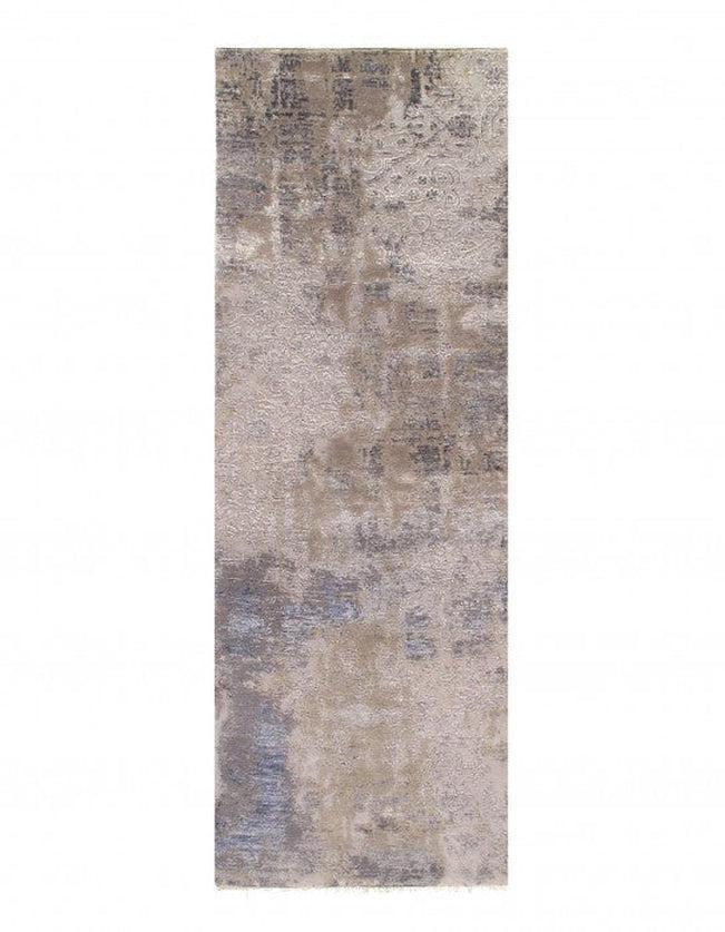 Canvello Gray Color Fine Hand Knotted Modern Runner 2'8'' X 8' - Canvello