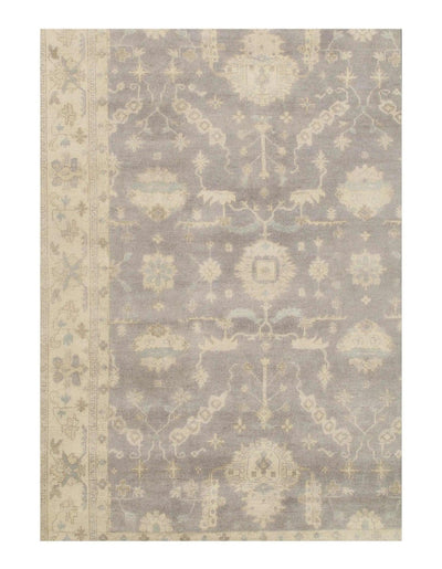 Canvello Gray color Fine Hand Knotted Oushak Design Rug - 9' X 13' - Canvello