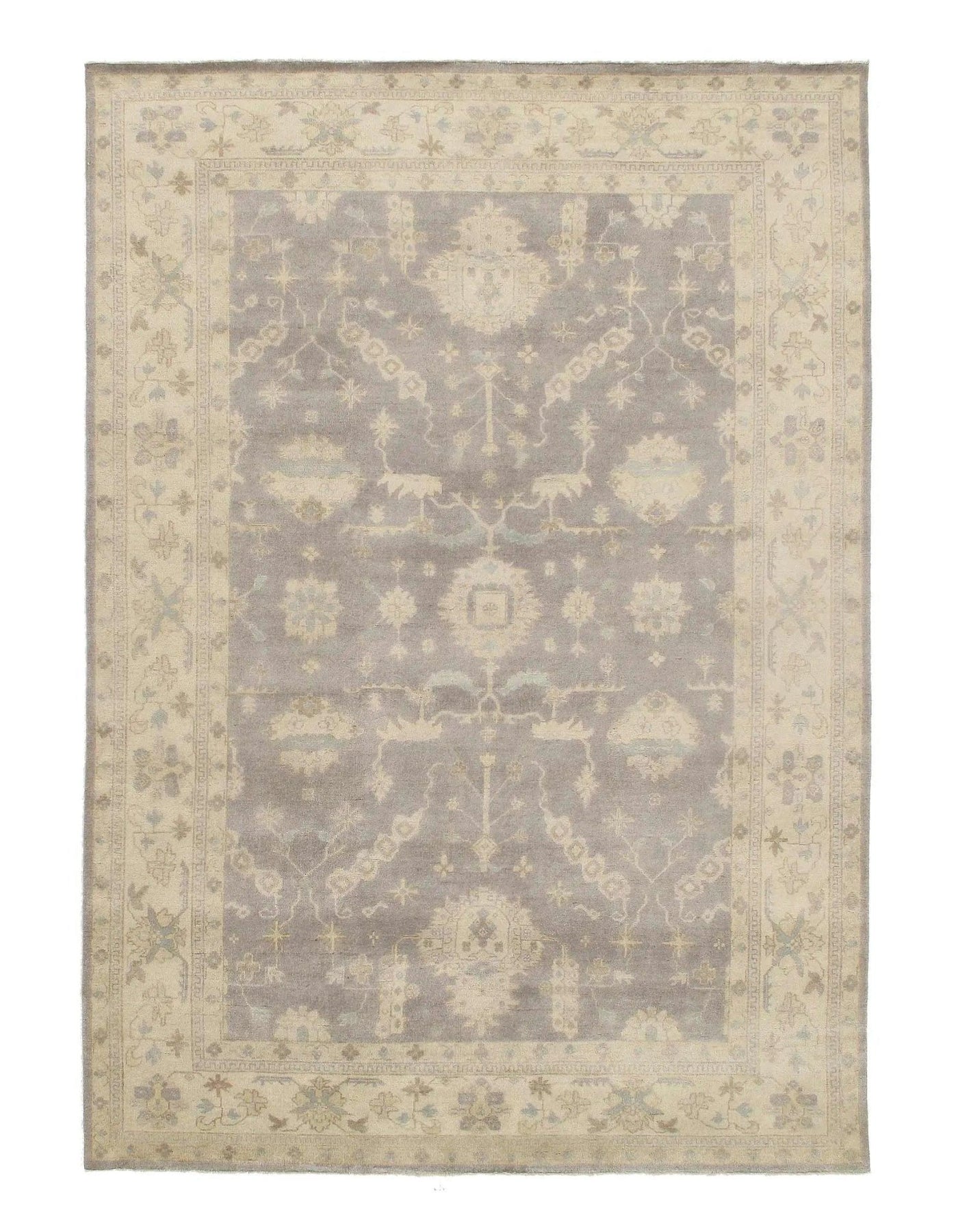 Canvello Gray color Fine Hand Knotted Oushak Design Rug - 9' X 13' - Canvello