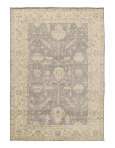 Canvello Gray color Fine Hand Knotted Oushak Design Rug - 9' X 13' - Canvello