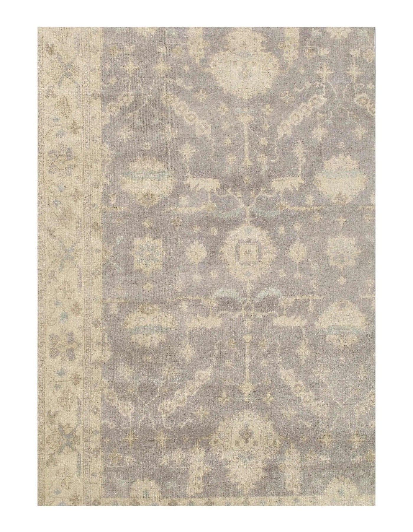 Gray color Fine Hand Knotted Oushak Design Rug - 9' X 13'