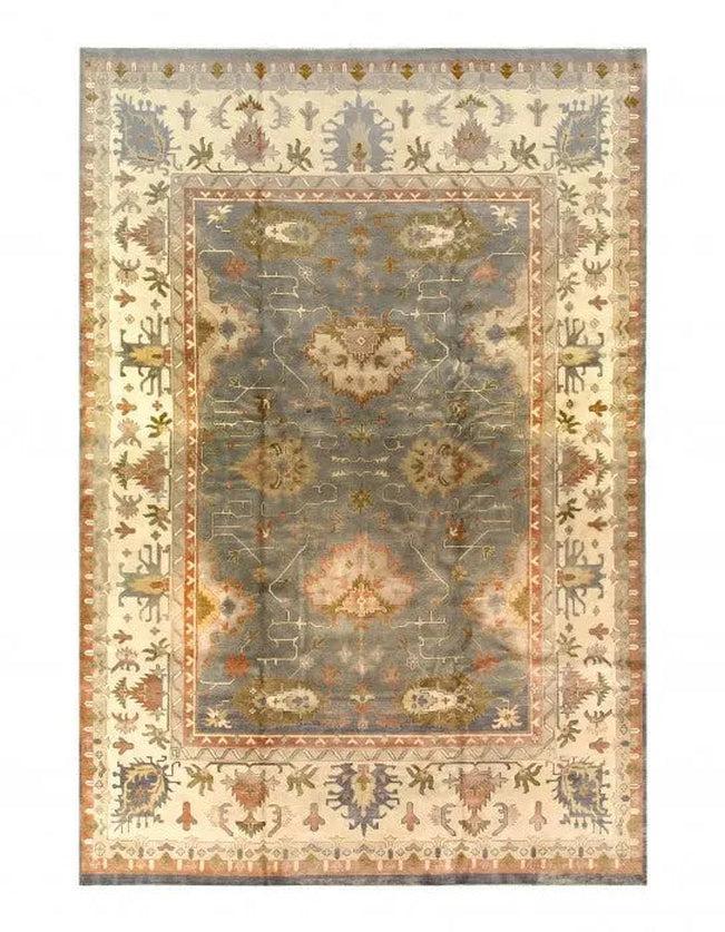 Canvello Gray Color Fine Hand Knotted Oushak Rug 12' X 18' - Canvello