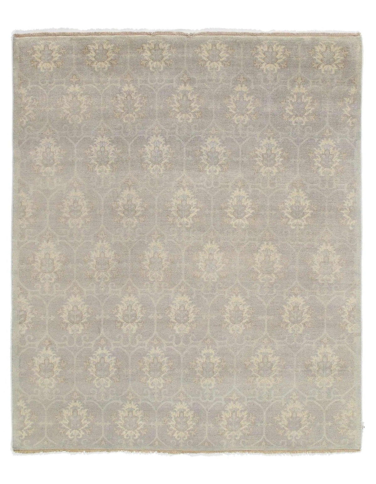 Canvello Gray Color Fine Hand Knotted Oushak Rug - 8' X 10'