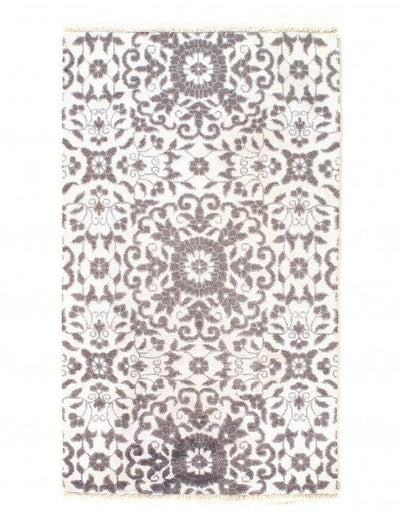 Canvello Gray Color Hand Knotted Modern Rug 2'11'' X 4'11'' - Canvello