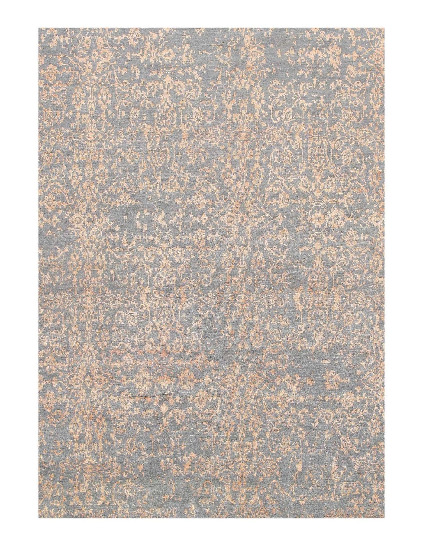 Canvello Gray Erased Modern Rug - 12' x 15' - Canvello