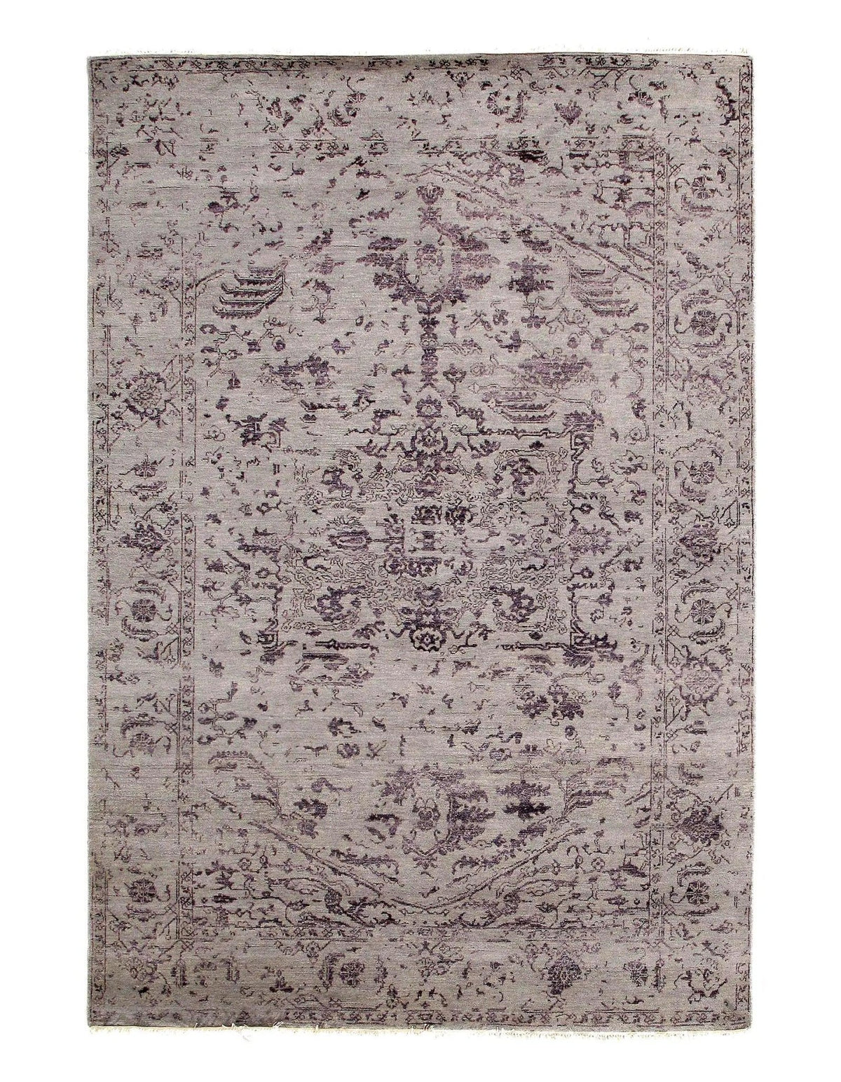 Canvello Gray Erased Modern Rug - 6' X 9'