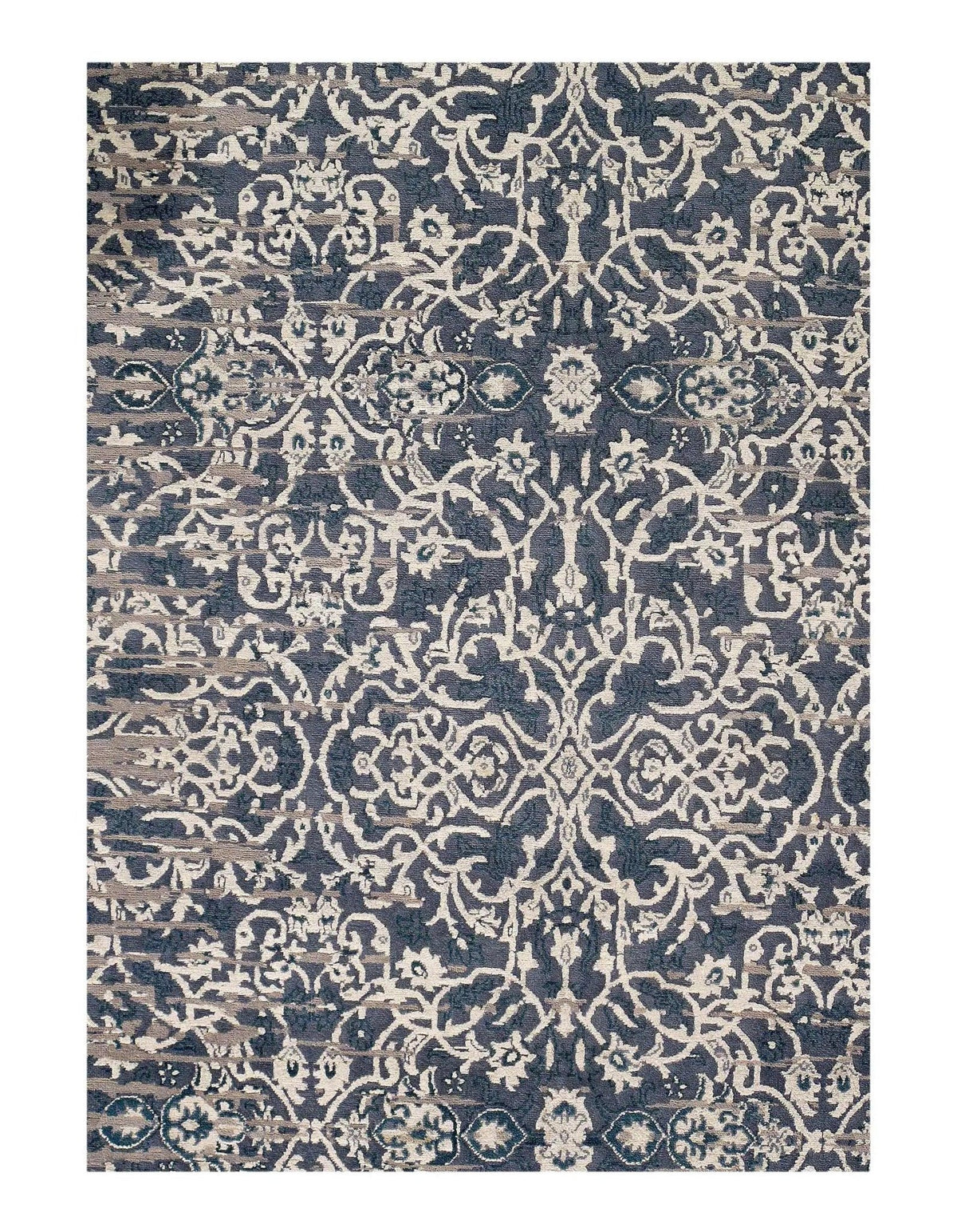 Canvello Gray Erased Modern Rug - 9' X 12'