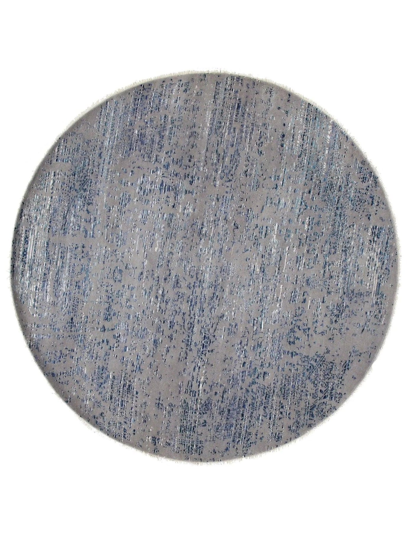 Canvello Gray Erased round Modern Rug - 8' X 8' - Canvello