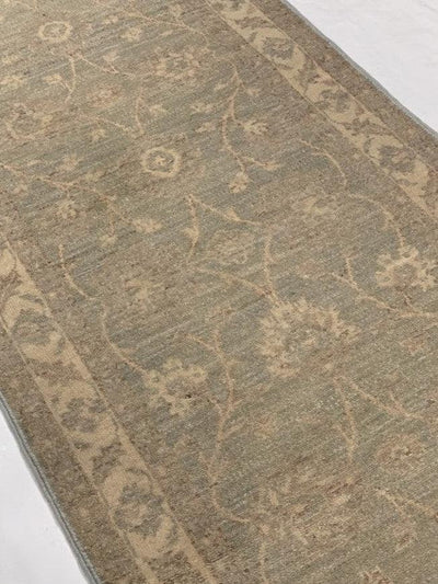 Gray Fine Hand Knotted Farahan Runner - 2'7'' X 18'