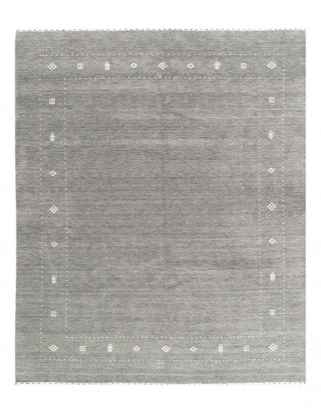 Gray Fine Hand Knotted Gabbeh Rug 8'1'' X 10'