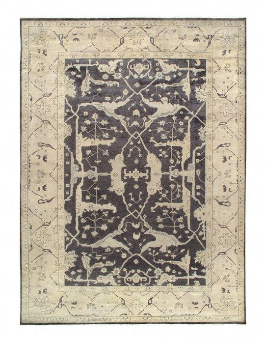 Canvello 灰色精細手工打結 Oushak 10' x 14'