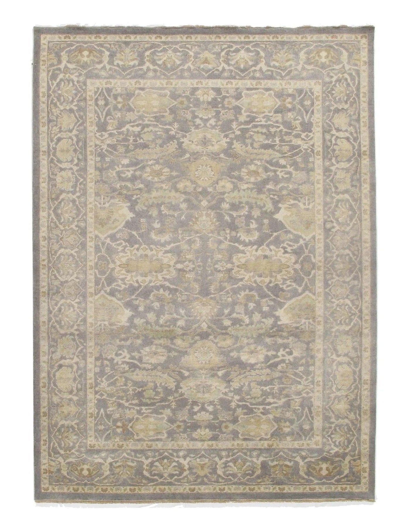 Canvello Gray Fine Hand Knotted Oushak Rug - 10' X 14' - Canvello