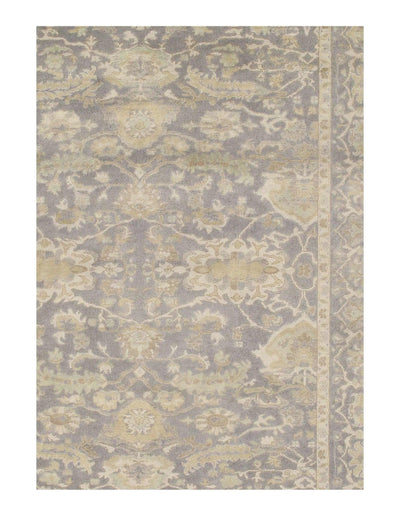 Gray Fine Hand Knotted Oushak Rug - 10' X 14'