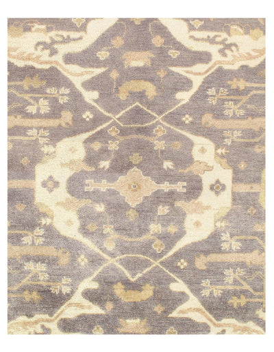 Canvello Gray Fine Hand Knotted Oushak Rug 8' X 10 - Canvello