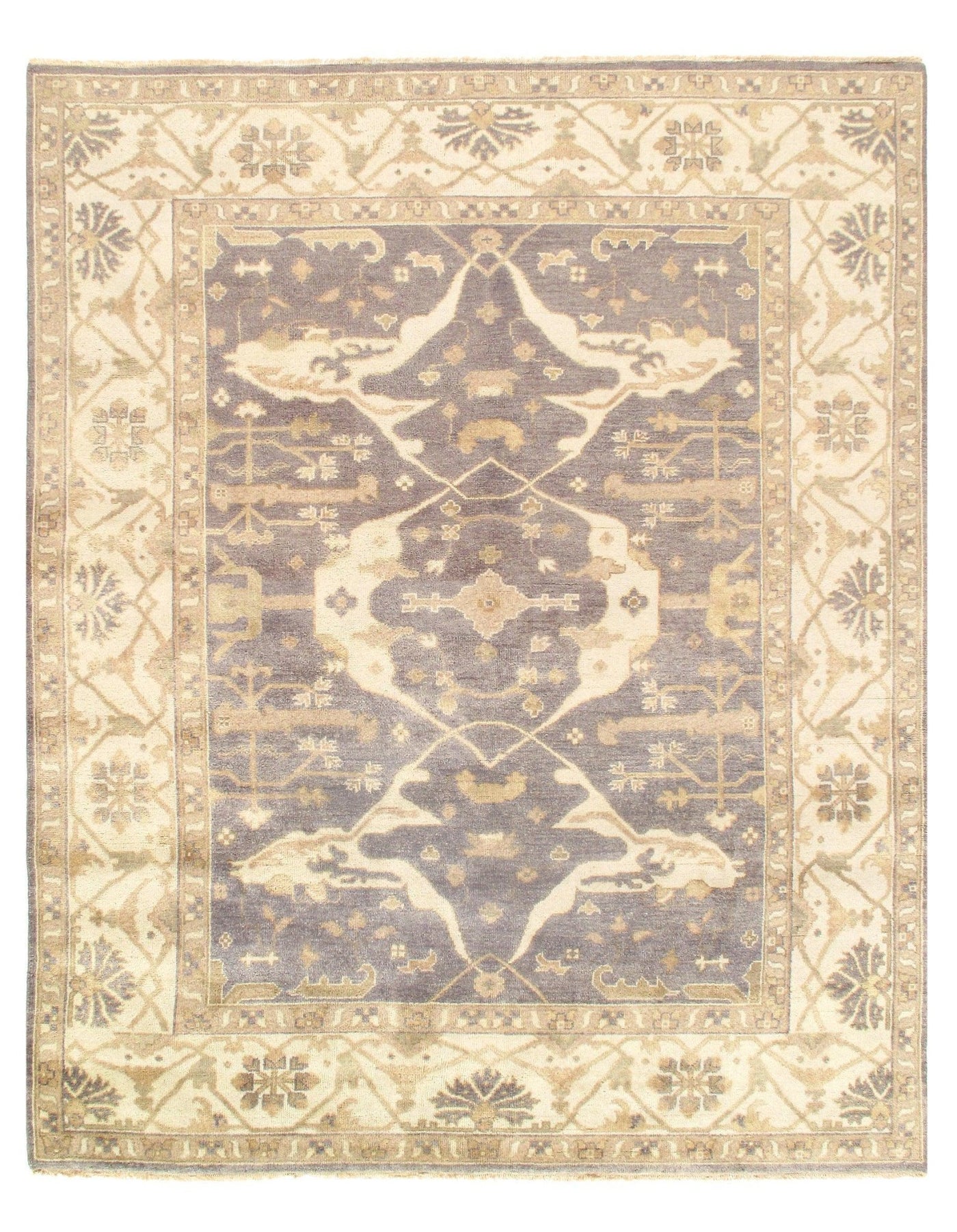 Canvello Gray Fine Hand Knotted Oushak Rug 8' X 10 - Canvello