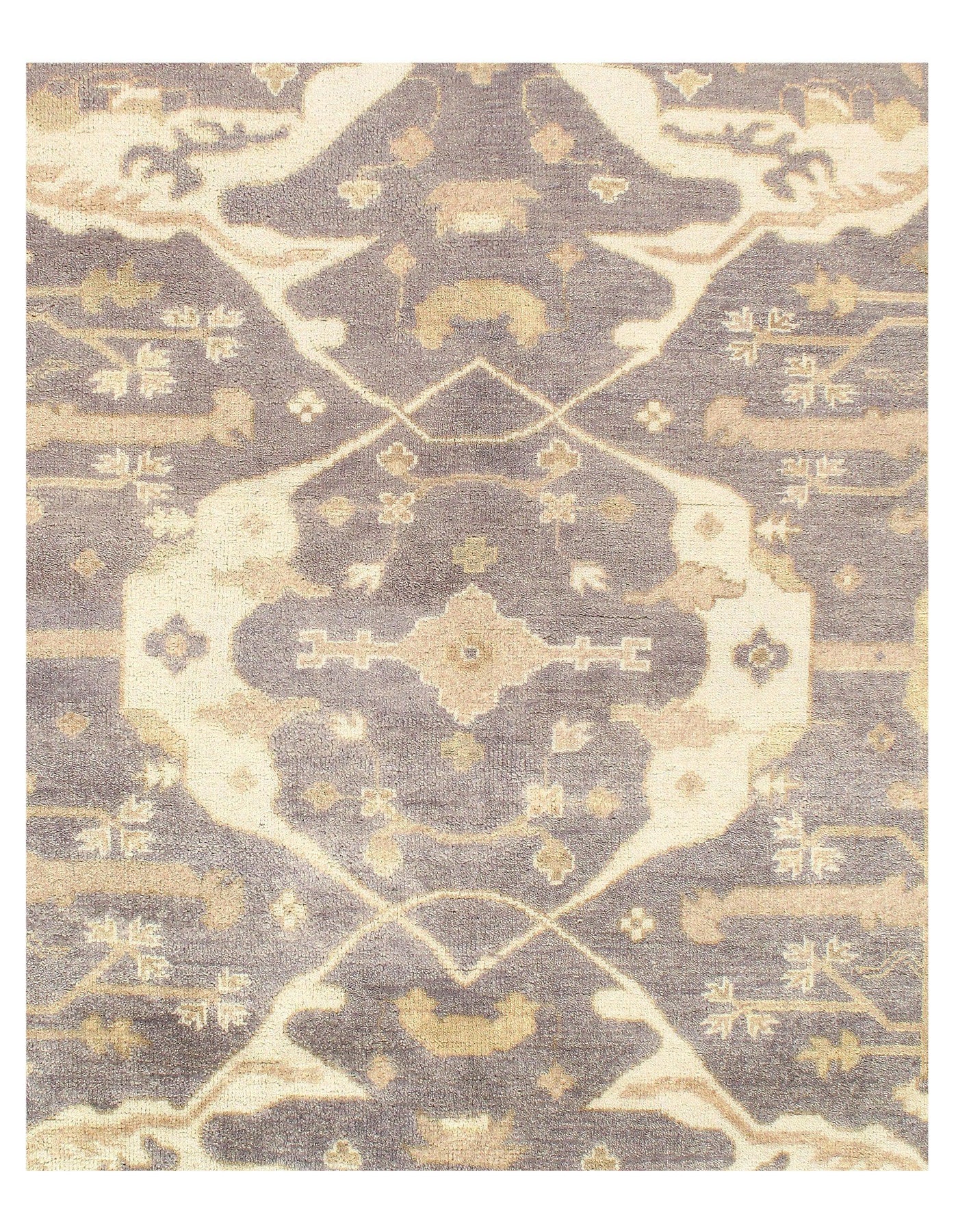 Gray Fine Hand Knotted Oushak Rug 8' X 10