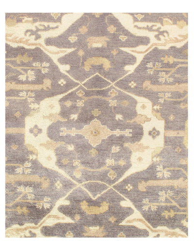 Gray Fine Hand Knotted Oushak Rug 8' X 10