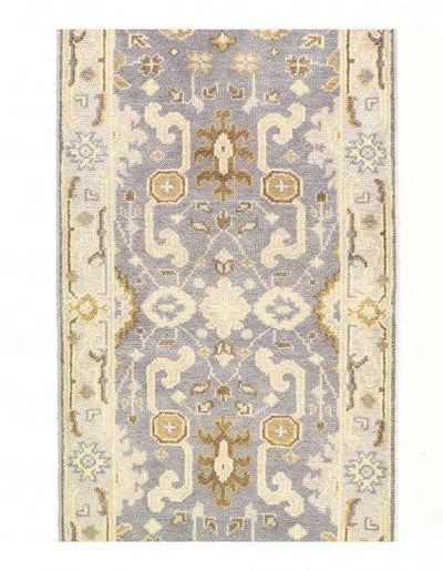 Canvello Gray Fine Hand Knotted Oushak Runner 2'7'' X 10'3'' - Canvello