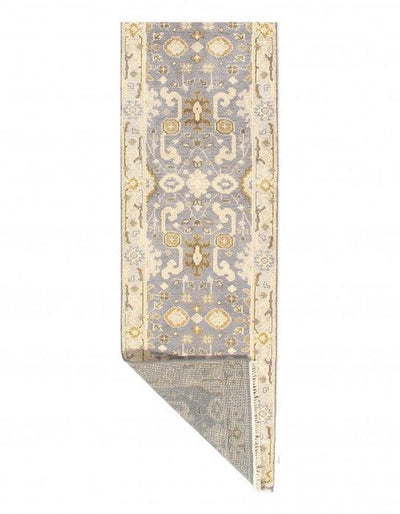 Canvello Gray Fine Hand Knotted Oushak Runner 2'7'' X 10'3'' - Canvello