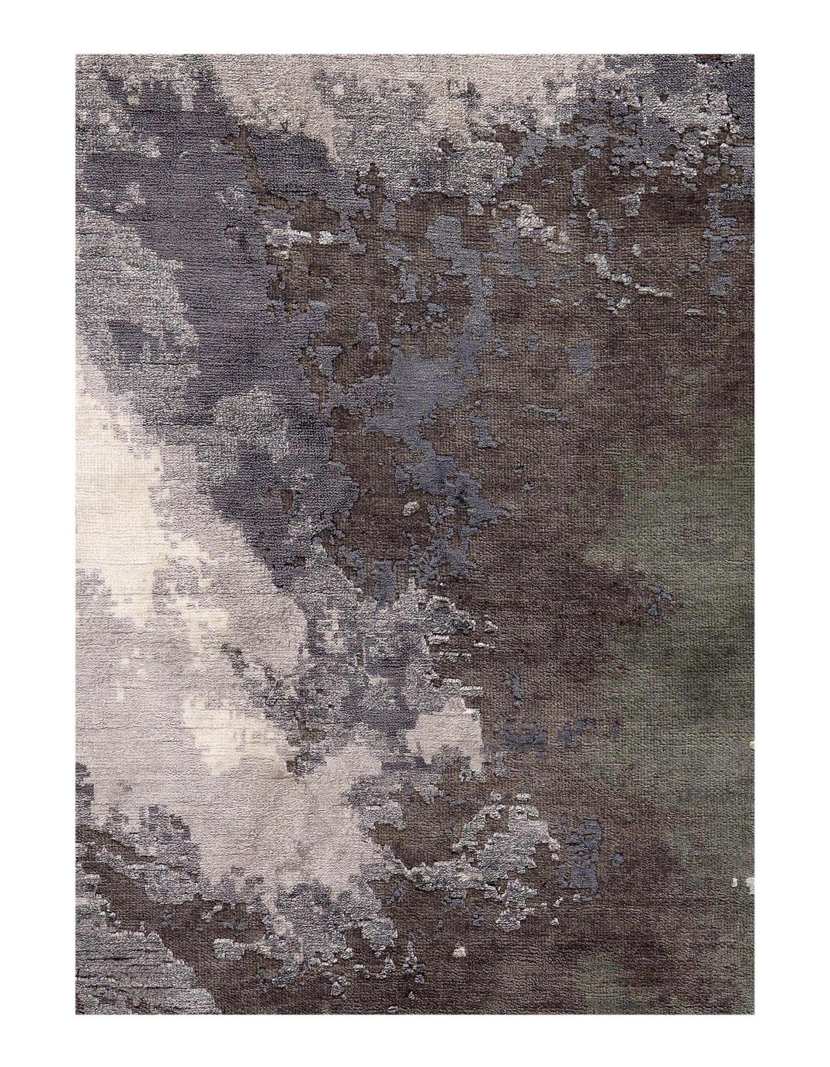Canvello Gray Galaxy design wool & bamboo silk Rug - 8' X 10'
