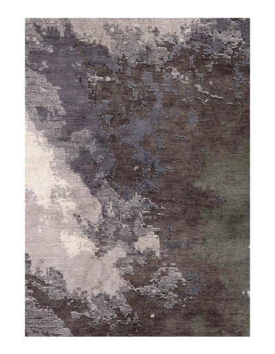 Canvello Gray Galaxy design wool & bamboo silk Rug - 8' X 10' - Canvello