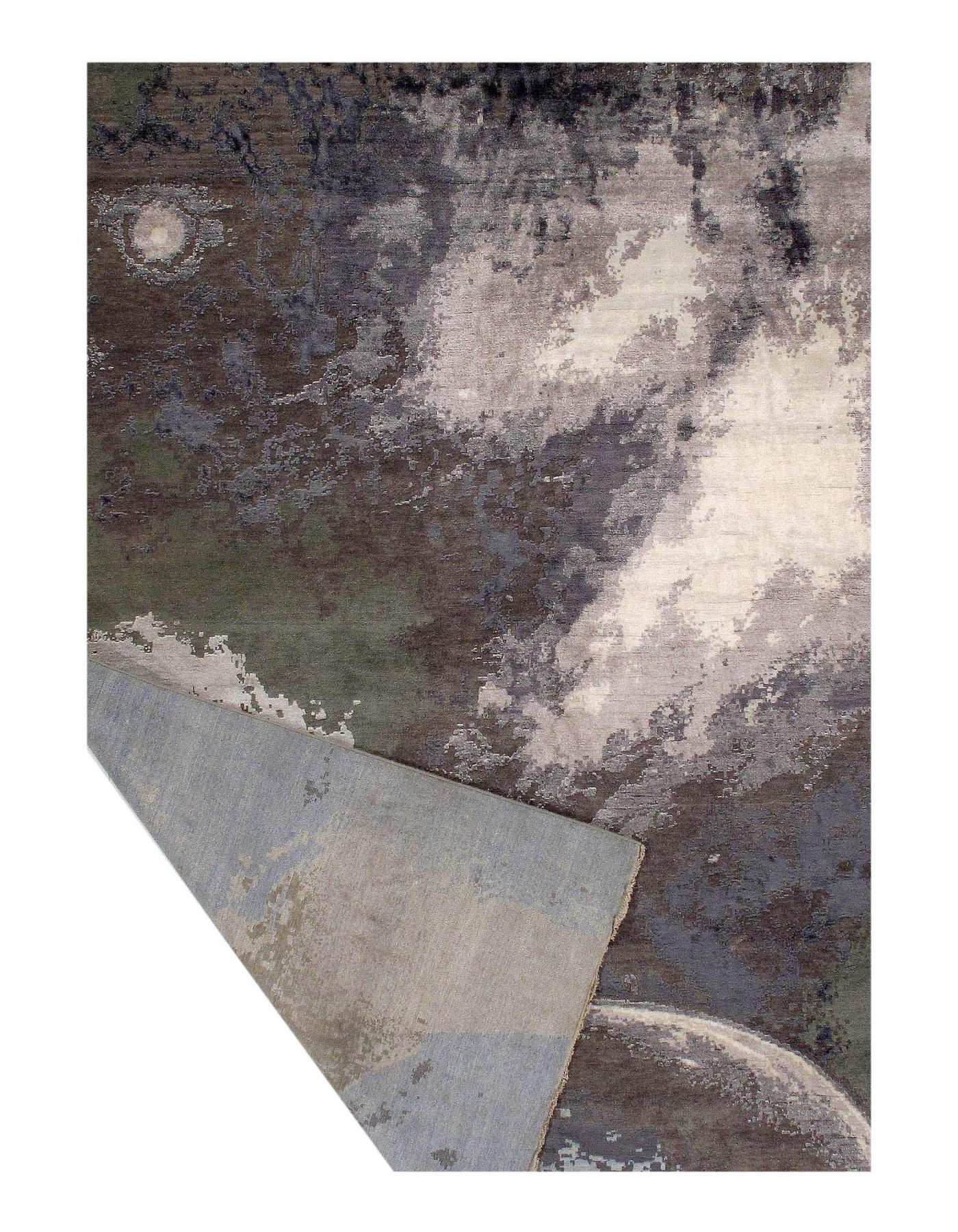 Canvello Gray Galaxy design wool & bamboo silk Rug - 8' X 10' - Canvello