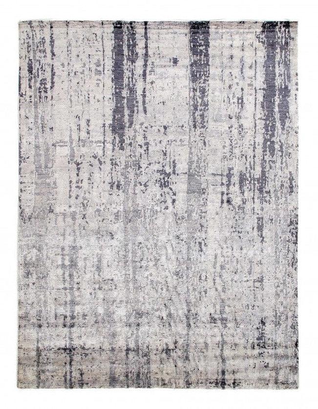 Gray Hand Knotted Modern Rug 9'1'' X 12'